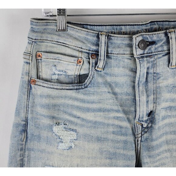 SOLD OUT American Eagle Jeans Mens 31x30 Blue Airflex + Temp Tech Skinny NWT - Picture 3 of 13